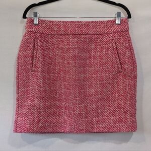 Banana Republic Fuchsia Textured Tweed Wool Blend Mini Skirt Size 6
